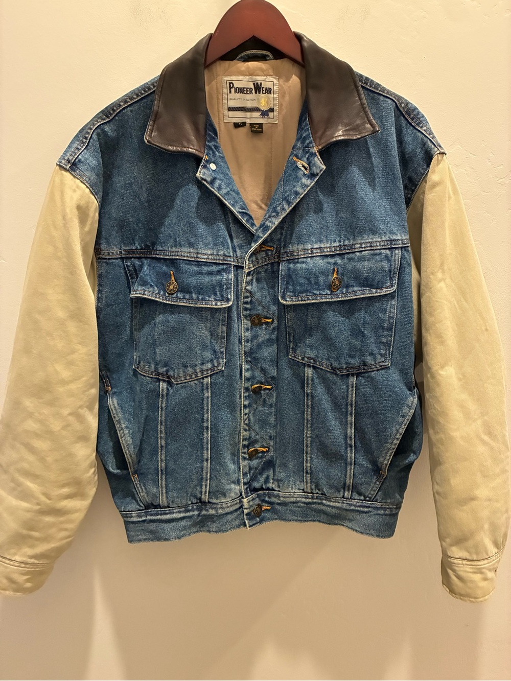 Vintage 1980-1989 PIONEER Denim Bomber Jacket WPL 12376